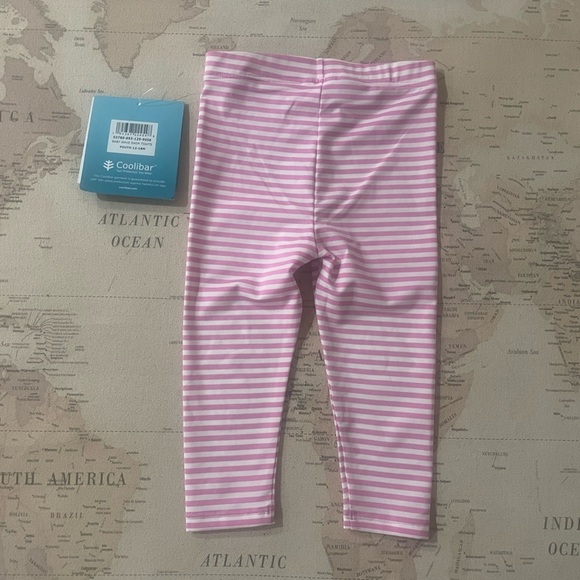 🆕Coolibar Pink Striped Baby Wave Swim Tights NWT 12-18Mo - Picture 4 of 8